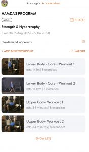 In-home personal training workouts